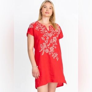 Johnny Was Abigail Easy Tunic Dress, Hawaiian Fruit, Embroidered, size XL